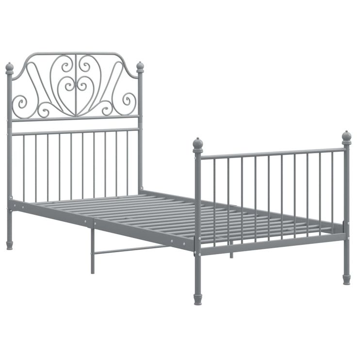 Sängynrunko harmaa metalli 90x200 cm (24843)