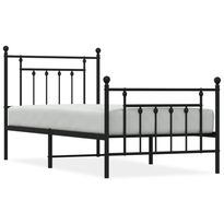 Sängynrunko metalli päädyillä musta 90x200 cm (53548), Verkkokaupan poistotuote