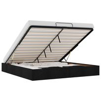 Sängynrunko Ottomaani ilman patjaa musta kangas (10924)