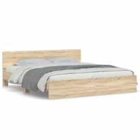 Sängynrunko päädyllä Sonoma-tammi 180x200 cm (07464), Verkkokaupan poistotuote