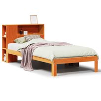 Sänky/kirjahylly täysi mänty, vahanruskea, eri kokoja (44188)