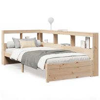 Sänky kirjahyllyllä 75x190 cm täysi mänty (24368)