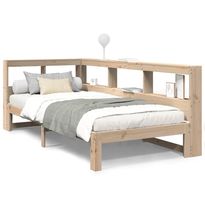 Sänky kirjahyllyllä 75x190 cm täysi mänty (24406)