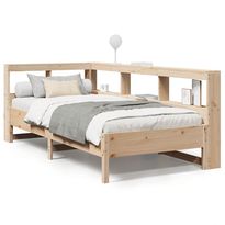 Sänky kirjahyllyllä 75x190 cm täysi mänty (24445)