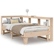 Sänky kirjahyllyllä 75x190 cm täysi mänty (24562)