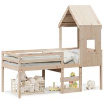 Sänky korotettu katoksella, täysi mänty, eri kokoja ja värejä (38341)