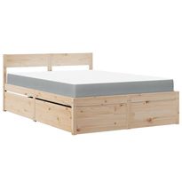 Sänky laatikoilla ja patjalla, täysi mänty, eri kokoja ja värejä (38334)