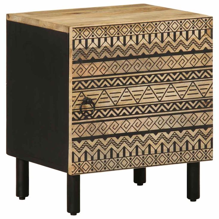 Sänkykaapit 2 kpl Musta 40x33,5x46 cm Massiivipuuta Mango (18625)