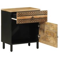Sänkykaappi musta 50x33x60 cm massiivipuuta mango (18636)