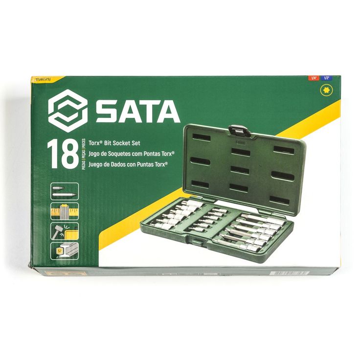 Bitsihylsysarja Sata 1/4+1/2 TX10-60, 18 osaa, rasiassa