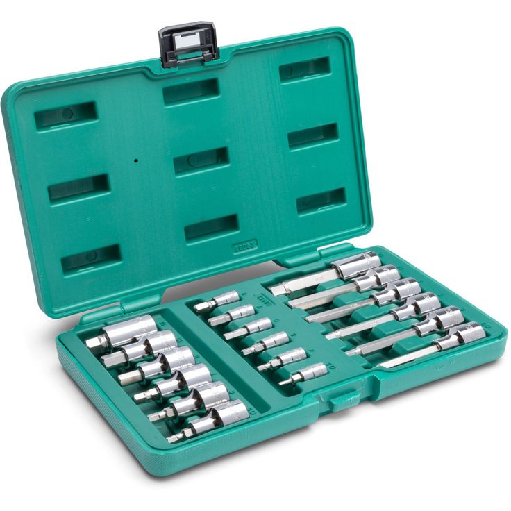 Bitsihylsysarja Sata 1/4"+1/2" 6-K, 3-12mm, 18 osaa, rasiassa