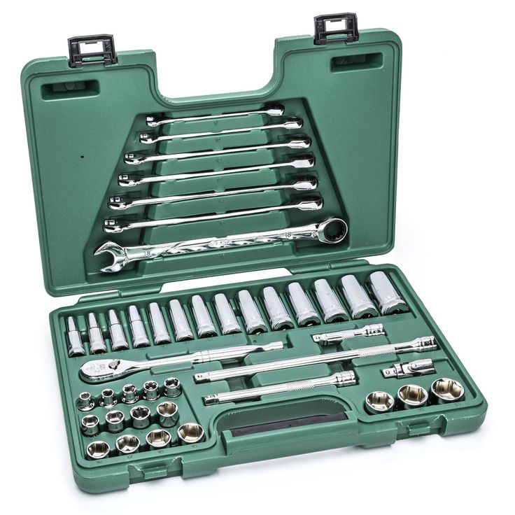 Mekaanikon työkalusarja Sata 3/8", 7-24mm, 42 osaa, salkussa