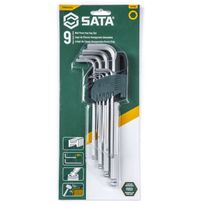 Kuusiokoloavainsarja Sata XL-pitkä 1.5-10mm, pyöristyksillä, 9 osaa