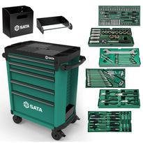 Työkaluvaunu työkaluilla Sata Pro, 5 vetolaatikkoa + pidikkeet