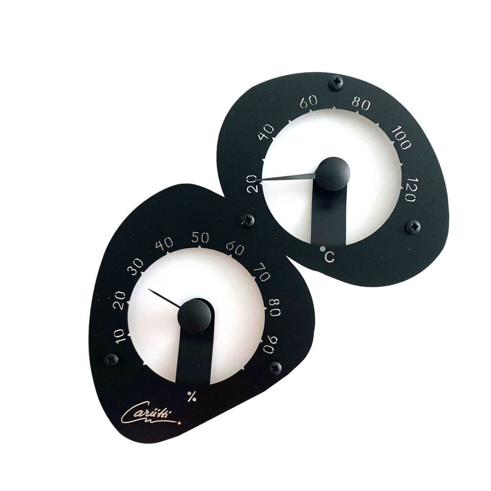 Saunan lämpö-/kosteusmittari Cariitti Kivi, musta