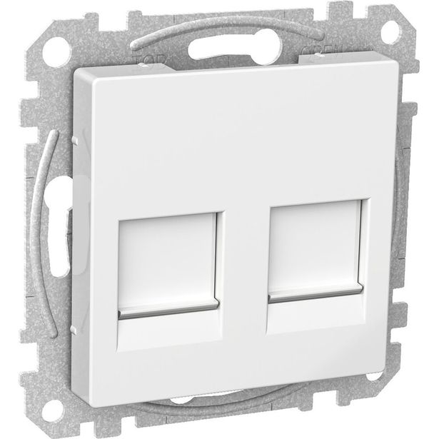 Keskiölevy Schneider Electric Exxact datarasia 2x keystone, valkoinen
