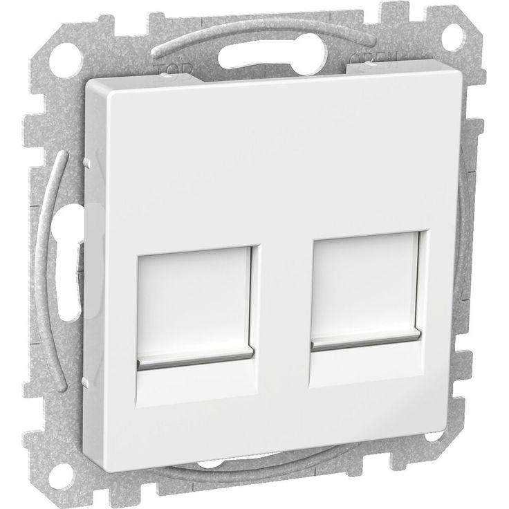 Keskiölevy Schneider Electric Exxact datarasia 2x keystone, valkoinen