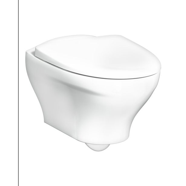 Seinä-WC-istuin Gustavsberg Estetic, Hygienic Flush, Soft Close/Quick Release -istuinkansi, C+, mattavalkoinen