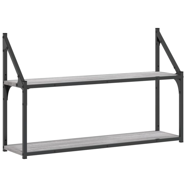 Seinähylly 2 kerrosta harmaa Sonoma 80x21x51 cm tekninen puu (35467)