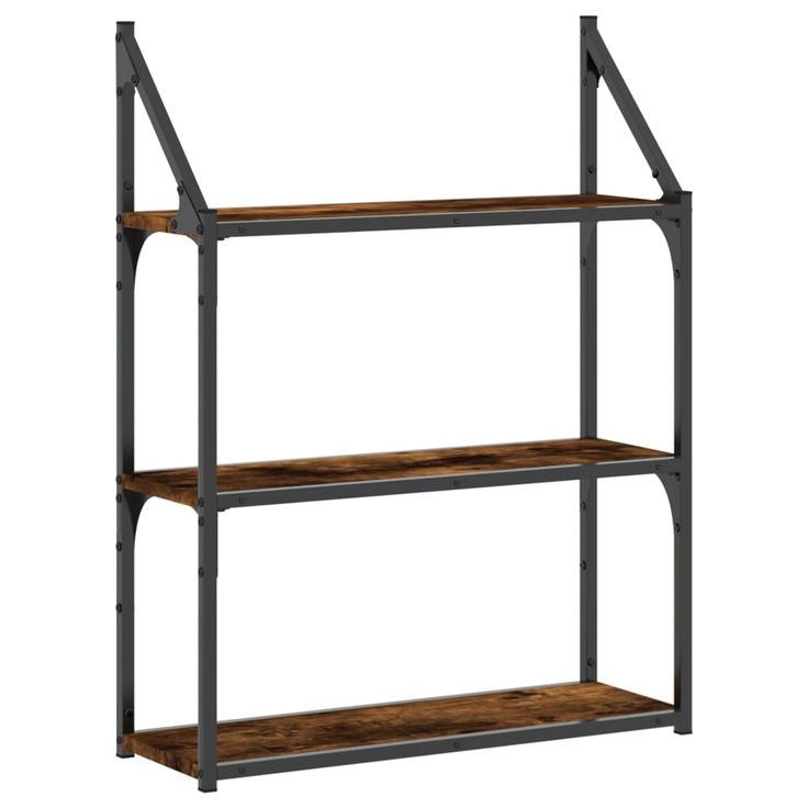 Seinähylly 3 kerrosta savutammi 60x21x78,5 cm tekninen puu (35451)
