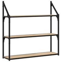 Seinähylly 3 kerrosta Sonoma-tammi 80x21x78,5 cm tekninen puu (35455)
