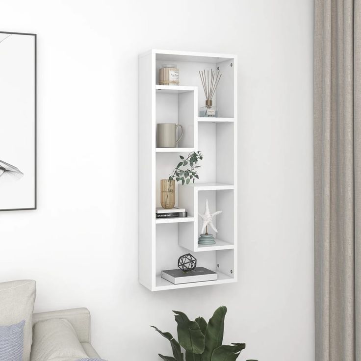 Seinähylly 36x16x90 cm lastulevy valkoinen