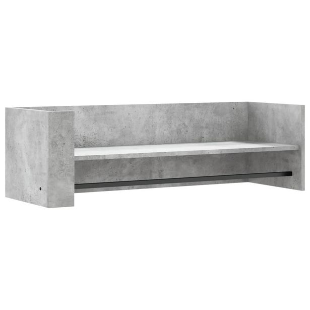 Seinähylly betoninharmaa 100x35x30,5 cm tekninen puu (48461)