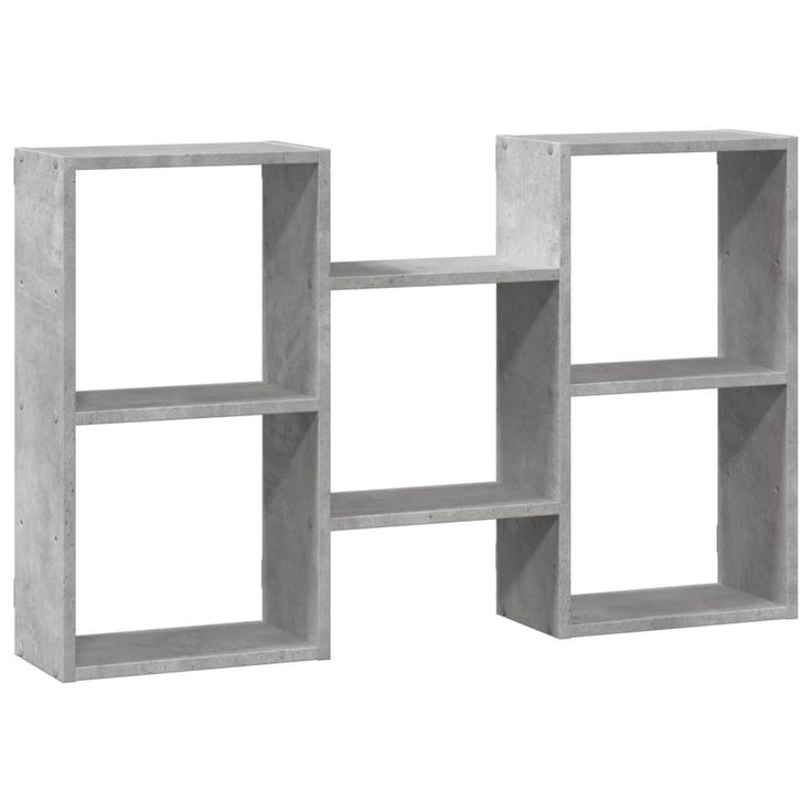 Seinähylly betoninharmaa 96x18x60 cm tekninen puu (53230)
