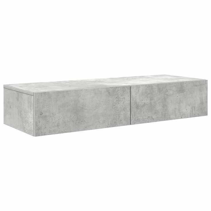 Seinähylly laatikoilla betoninharmaa 100x36x19 cm tekninen puu (59989)