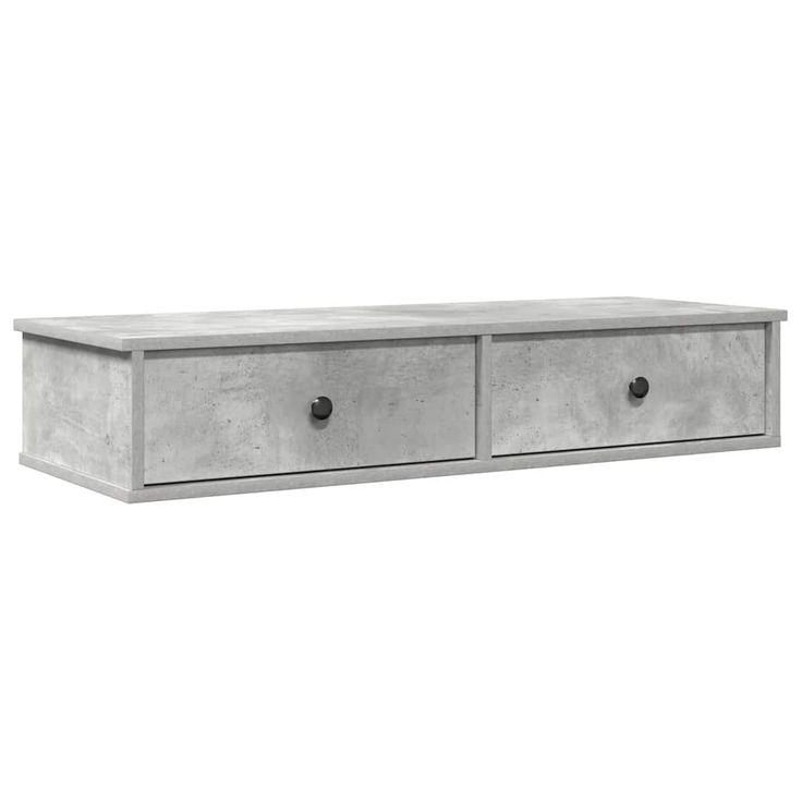 Seinähylly laatikoilla betoninharmaa 100x37,5x19cm tekninen puu (59962)