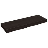 Seinähylly tummanruskea 80x30x(2-6) cm käsitelty täystammi (63784)