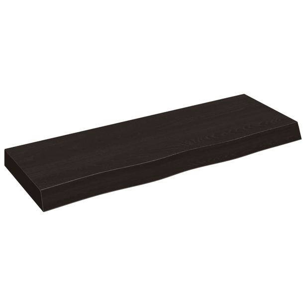 Seinähylly tummanruskea 80x30x(2-6) cm käsitelty täystammi (63784)