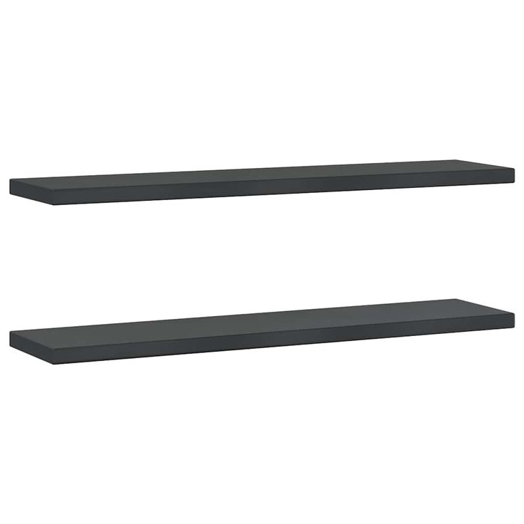 Seinähyllyt 2 kpl 100x23,5x3 cm musta ruostumaton teräs (30289)