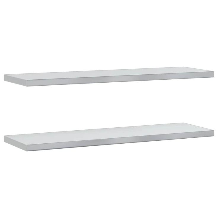 Seinähyllyt 2 kpl 100x30x3 cm hopea ruostumaton teräs (30279)
