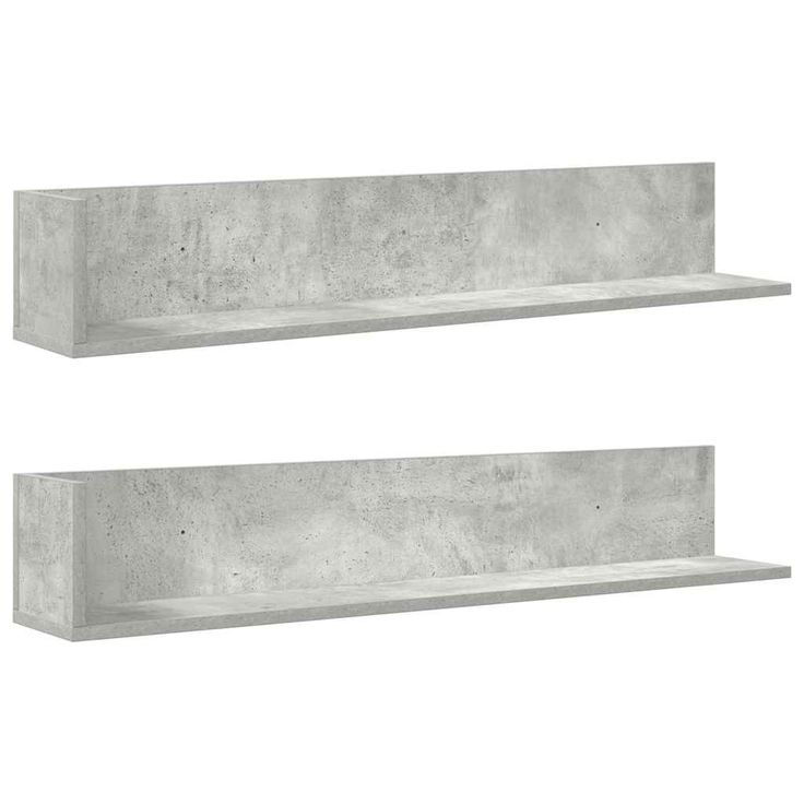 seinähyllyt 2 kpl Betonin harmaa 100x16,5x16,5 cm tekninen puu (60043)