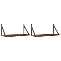 Seinähyllyt 2 kpl savutammi 60x25x25,5 cm tekninen puu (36335)