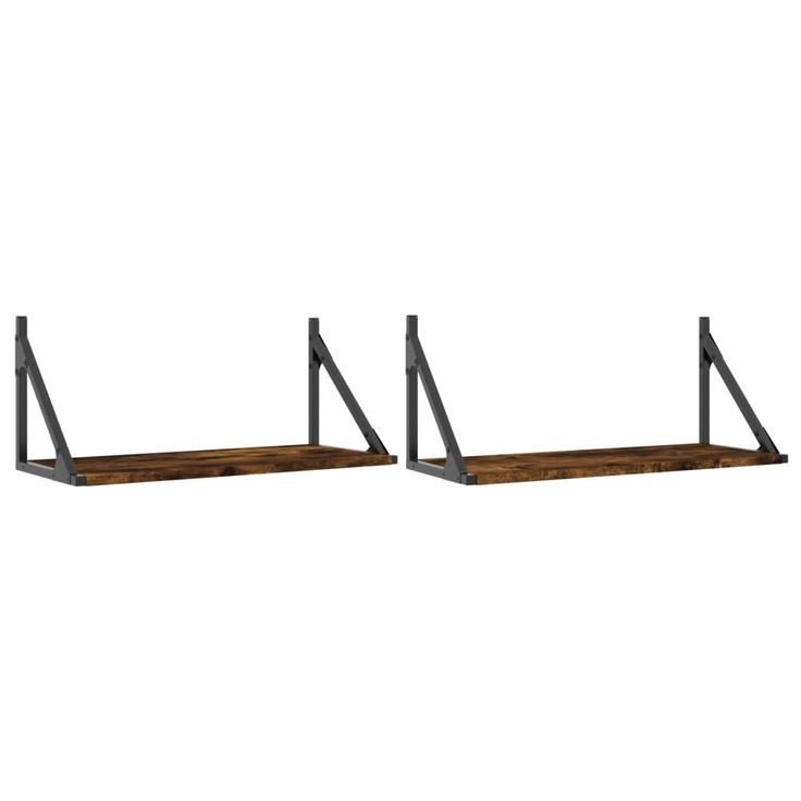 Seinähyllyt 2 kpl savutammi 60x25x25,5 cm tekninen puu (36335)
