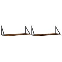 Seinähyllyt 2 kpl savutammi 80x25x25,5 cm tekninen puu (36340)
