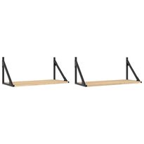 Seinähyllyt 2 kpl Sonoma-tammi 60x25x25,5 cm tekninen puu (36334)