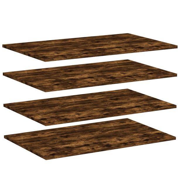 Seinähyllyt 4 kpl savutammi 80x50x1,5 cm tekninen puu (38279)
