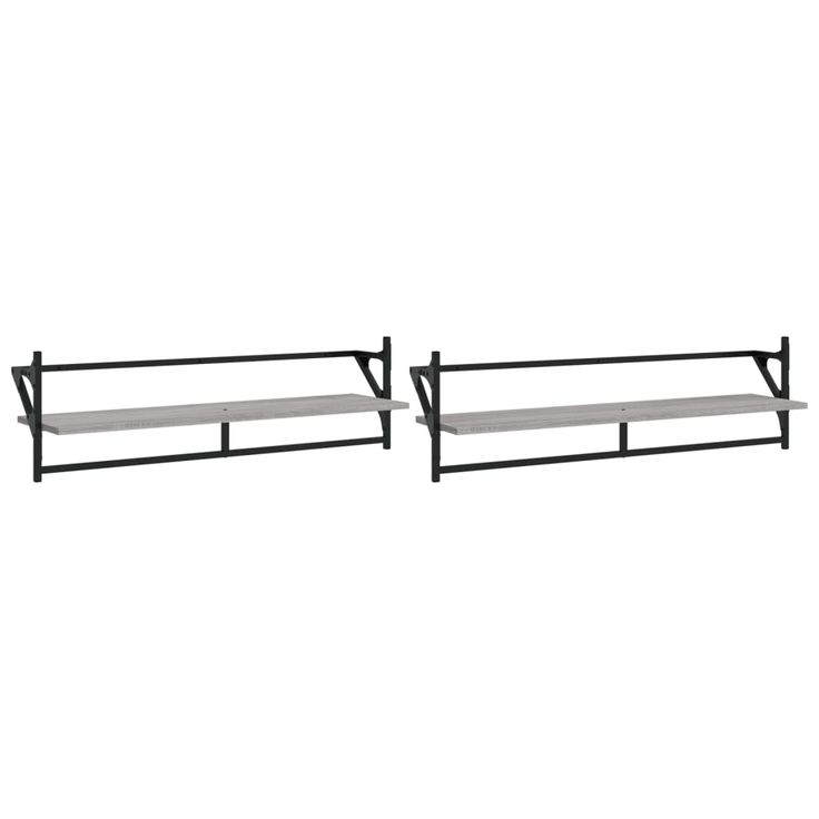 Seinähyllyt tangoilla 2 kpl harmaa Sonoma 100x25x30 cm (36251)