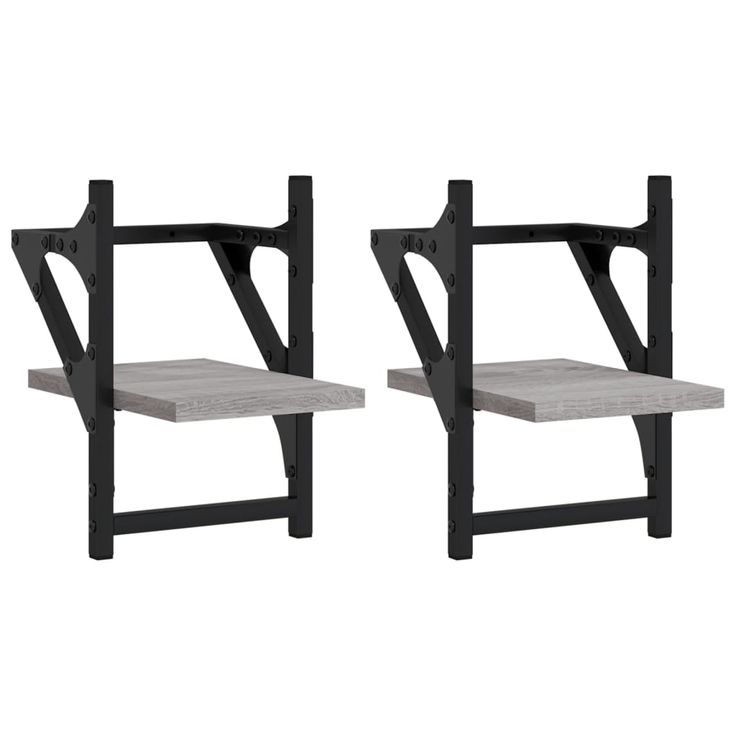 Seinähyllyt tangoilla 2 kpl harmaa Sonoma 20x25x30 cm (36231)