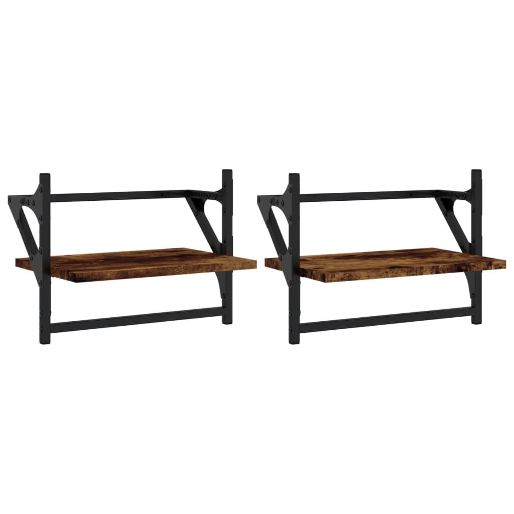 Seinähyllyt tangoilla 2 kpl savutammi 40x25x30 cm (36240)