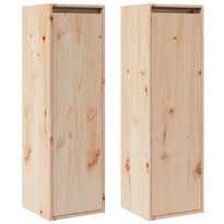 Seinäkaapit 2 kpl 30x30x100 cm täysi mänty (13506)