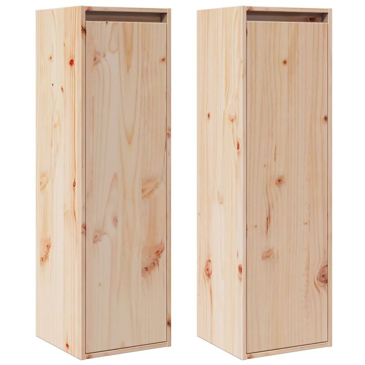 Seinäkaapit 2 kpl 30x30x100 cm täysi mänty (13506)