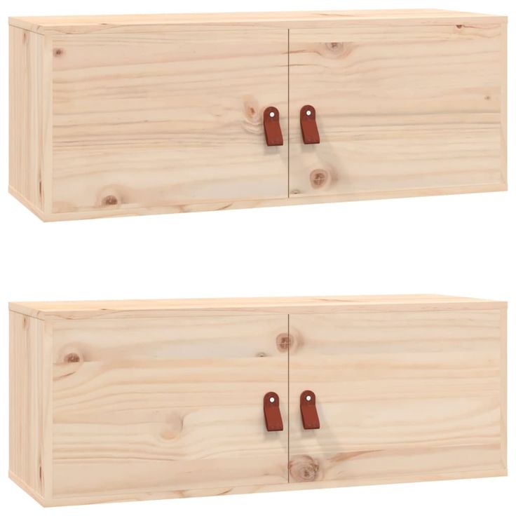 Seinäkaapit 2 kpl 80x30x30 cm täysi mänty (18376)