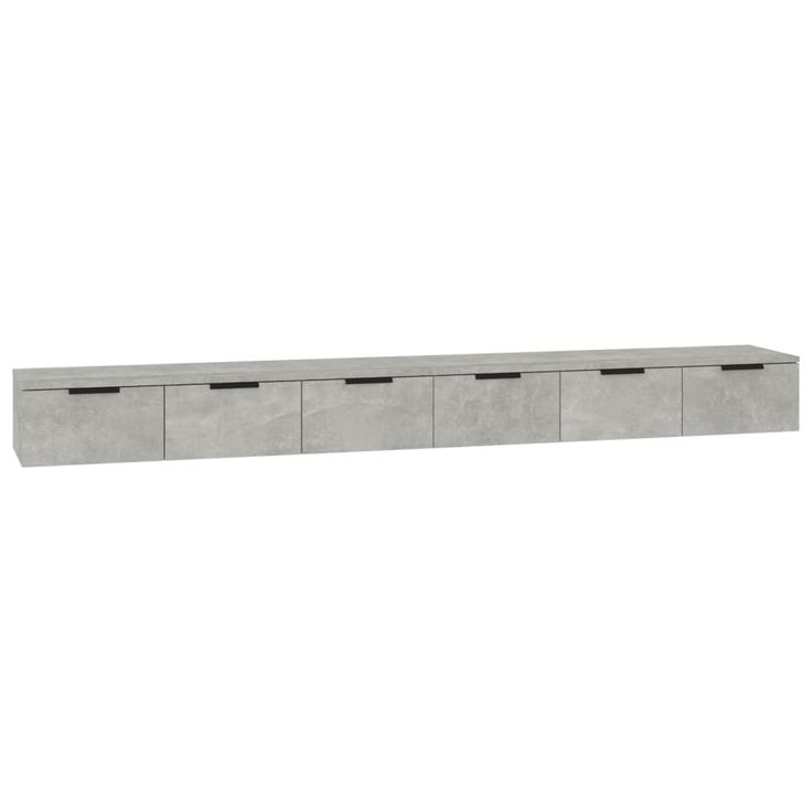Seinäkaapit 2 kpl betoninharmaa 102x30x20 cm tekninen puu (15903)