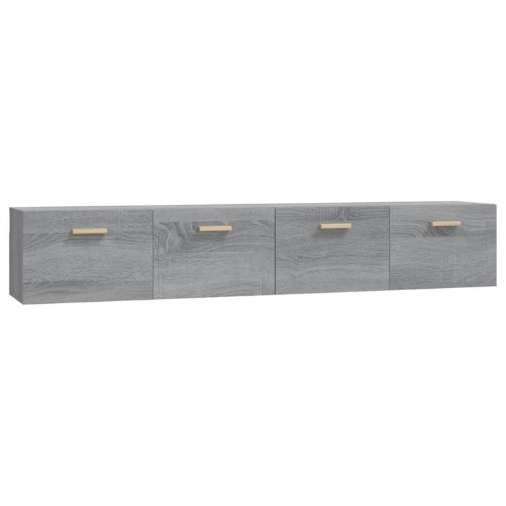 Seinäkaapit 2 kpl harmaa Sonoma 100x36,5x35 cm tekninen puu (15666)