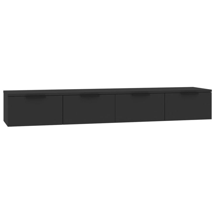 Seinäkaapit 2 kpl musta 68x30x20 cm tekninen puu (15893)