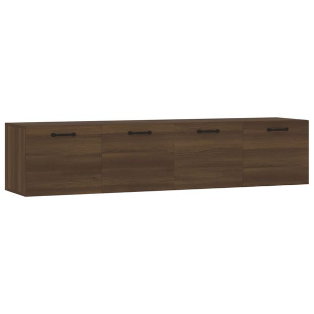 Seinäkaapit 2 kpl ruskea tammi 60x36,5x35 cm tekninen puu (15643)